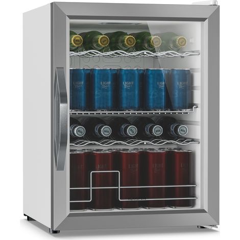 Klarstein Réfrigérateur Pour Boisson 60L - Porte Vitrée Double, 0-13°C, 4 Étagères Amovibles, Température Réglable, Mini Frigo Boissons, Design Compact, Silencieux 39dB
