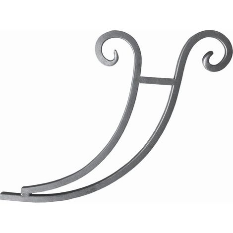 Deco Fer Forge – Support de marquise en volute 380mm – Fer forgé grenaillé – À souder – Largeur 480mm, section carré 20mm (1/2)