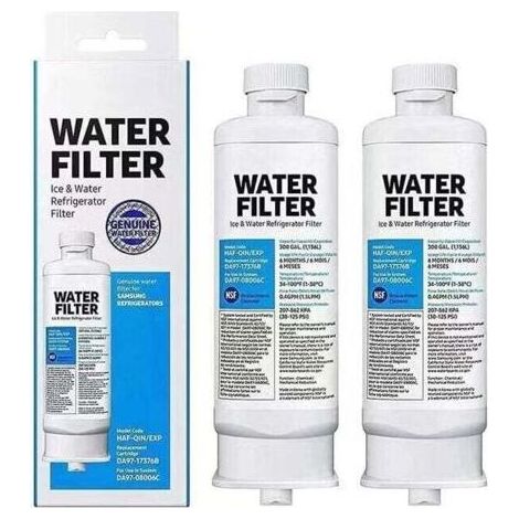 2 filtres à eau compatibles pour réfrigérateur Samsung DA97-17376B (cartouche HAF-QIN/EXP), pièces détachées pour réfrigérateur (1/2)