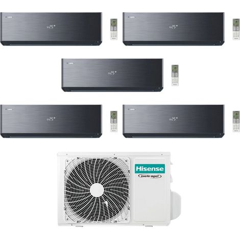 Hisense Climatizzatore Energy Pro X Black Penta Split 9+9+9+9+9 con 5AMW105U4RQC Inverter Wi-Fi R-32 Classe A++