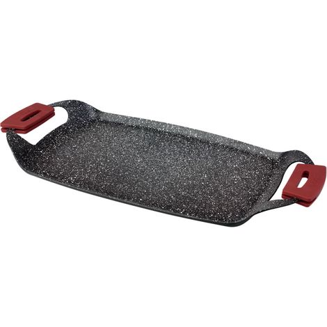 LIFESTYLE asador grill piedra 36x22 cm 3603 , Asador grill piedra 36 x 22 cm 3603Fabricada en aluminio forjado de alta calidadAntiadherente NON STICK STONE muy resistente