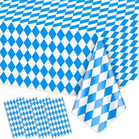 Nappe à carreaux bleus - Nappe jetable en plastique pour fêtes - 137×274cm - Décoration événementielle -