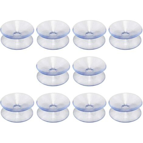 Lot de 10 ventouses double face en silicone 35mm – Transparent sans crochets – Pour surfaces lisses en verre, céramique, acier inoxydable (1/5)