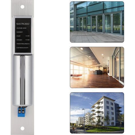 Serrure électrique à boulon 12V, système de contrôle d'accès 2 fils pour portes sécurisées (1/5)