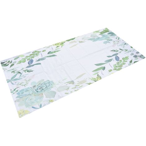 Rideau de douche style simple à motif de feuilles de plantes, avec crochets, pour salle de bain, maison ou hôtel. (1/5)