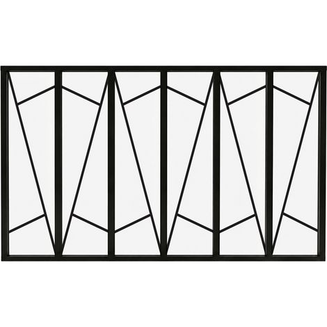 Verrière atelier intérieure aluminium noir 6 vitrages 201 x 117 cm - Décor art déco - Prisme - noir et transparent - Verre trempé (1/5)