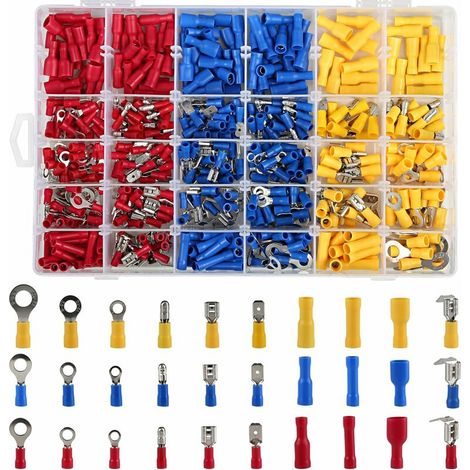 AGE Coffret Assortiment 480 Cosses Electriques Connecteurs Simple Sertissage avec Boîte de Rangement (1/5)