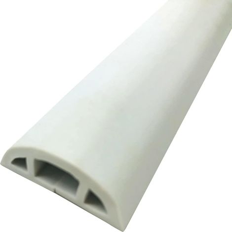 Cache-câble De Plancher Demi-Cercle À Usage Domestique Passe Câble Sol Souple, Matériau Souple en PVC Coupe Facile Floor Cable Cover Cords，Anti-Pas Et Anti-Stress (Color : Blanc, Size : 3m) (1/5)