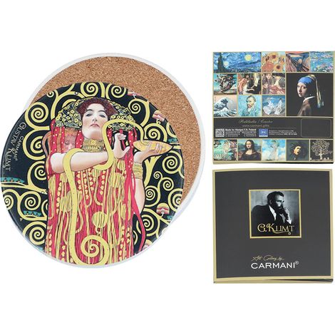 Carmani, posavasos de cerámica redondo - Klimt/Medicina (1/3)