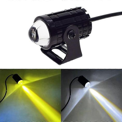 Phare LED moto auto, projecteur avant puissant pour éclairage de route, spot motocyclette à haute luminosité, feu de route et croisement pour véhicule. (1/4)