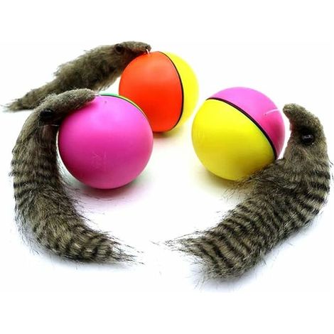 Jouet électronique, Chien de Compagnie Chien Chat électrique Beaver Weasel Jouet Rouleau Jump Ball Jouet Chiot Chien drôle Jouet en Mouvement pour Chien Chat