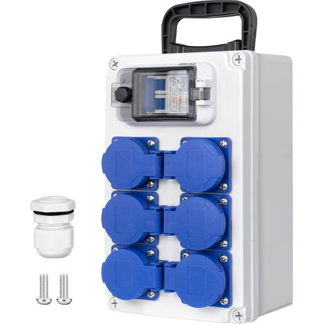 Coffret Électrique de Chantier,Répartiteur Mural 250V/16A,Distributeur de Courant Électrique avec Disjoncteur - Boîte de dérivation (1/5)