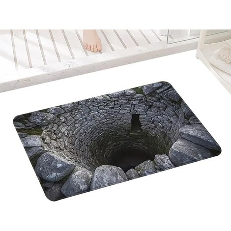 Tapis Illusion de Trou - Paillasson Anti-Dérapant Imperméable avec Illusion 3D - Design À Trou sans Tapis De Porte D'Intérieur - pour Le Sol, Le Salon, la Chambre, la Salle de Bain, et la (1/5)