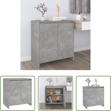 Armoire latérale - Buffet Gris béton 70x41x75 cm Bois d'ingénierie (1/5)