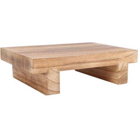 Marchepied en bois avec repose-tête, tabouret mobile intérieur et extérieur - 24,9 x 18 x 7,1 cm, escabeau portable à une marche (1/5)