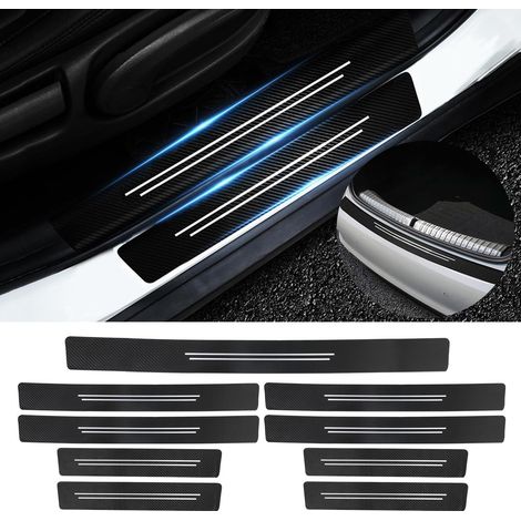 Einstiegsleisten Schutzfolie Carbon Optik 9tlg Universal Auto Türschweller Aufkleber (1/5)