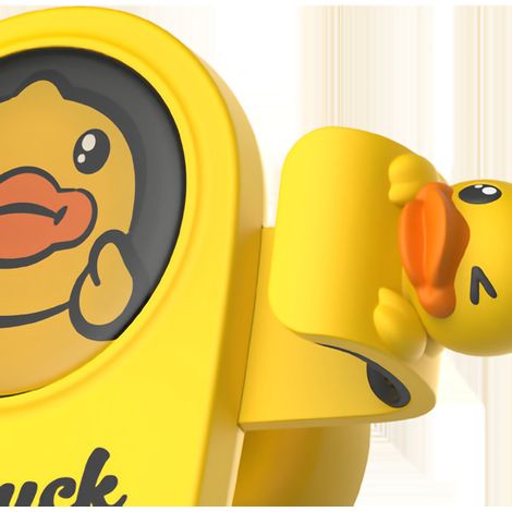 Support de téléphone de voiture avec motif dessin animé mignon, conception stable et aérée pour une dissipation optimale de la chaleur, et coussinet en silicone souple jaune. (1/4)