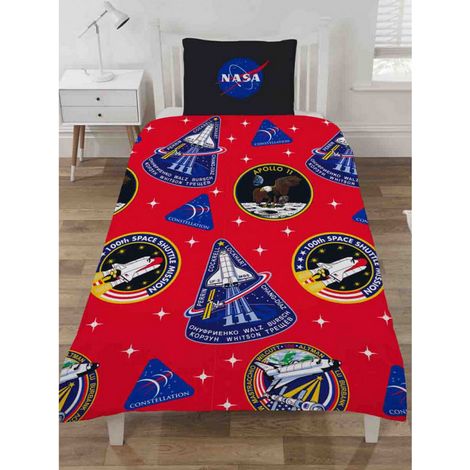 Parure de lit réversible Et Taie D'oreiller Espace Badges de Mission de la NASA - 137 cm x 200 cm (1/3)