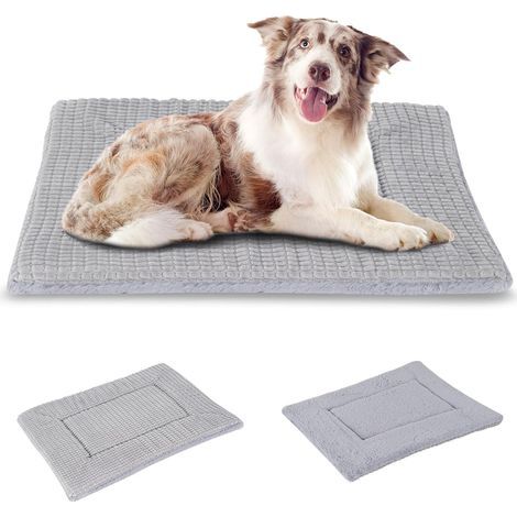 Wendbare Hundematte, hochdichter orthopädischer Schaumstoff, waschbares Kissen, Grau, 91 x 58 x 4 cm (1/5)