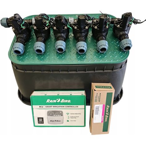 Kit Rain Bird a 6 stazioni: collettore a gomito, RC2, RSDBex, coppa, PE 20 (1/5)