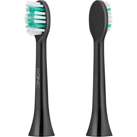Têtes de brosse à dents Teesa Sonic noires moyennes (1/2)