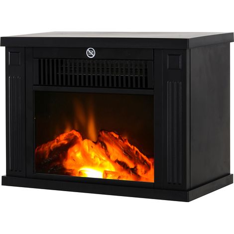 Tisch-Elektrokamin mit Flammeneffekt, regelbare Leistung 600/1200 W, 10–15 m², Schwarz (1/5)