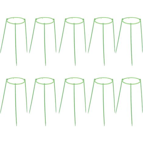 Cage de support verte pour plantes avec tiges de fixation pour fleurs, lot de 30 (1/5)