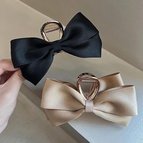 2 Pcs Grande Pince Cheveux Metal Femme, Pinces Cheveux Noeud Papillon,pince Cheveux Antidrapante, Pince Griffes Pour Cheveux Pais Pour Femmes Fi (1/5)