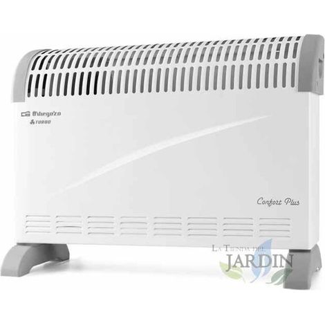 Heizkonvektor mit Turbo. Maximale Leistung von 2000 W. 3 Leistungsstufen: 750, 1.250 und 2.000 W. Einstellbarer Thermostat