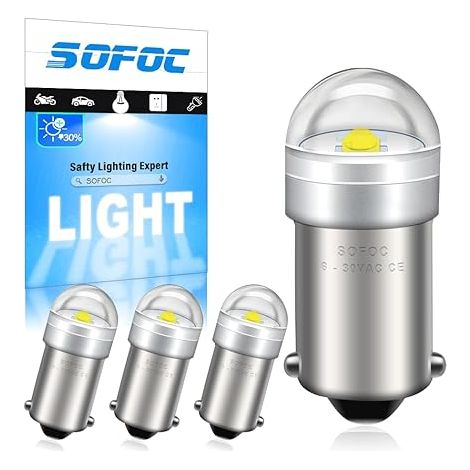 BA9S Ampoule LED 6V 12V 24V 6-30V AC/DC 6000K Blanc BA9 T4W 233 53 Ampoules Plafonnier Voiture Coffre Plaque Immatriculation (1/5)