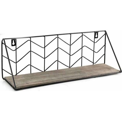 TRADE SHOP - Mensola Parete Rettangolare Mensola Scaffale Metallo E Legno Design Moderno - (1/2)