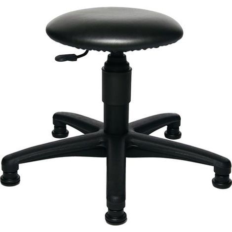 Tabouret pivotant avec glisseurs en cuir synthétique, noir, hauteur d'assise 390-520 mm (1/4)