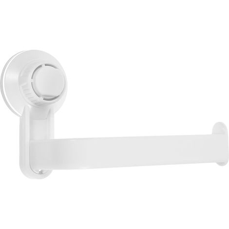 Porte-papier toilette à ventouse blanc, adhésif, installation sans perçage, matériau ABS durable, (1/5)