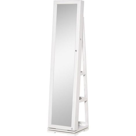 SPECCHIO PORTAGIOIE GIREVOLE CON 2 CHIAVI IN LEGNO 38X38X160 CM (1/5)