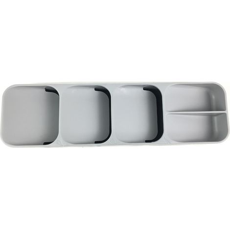 Boîte de rangement pour ustensiles de cuisine, tiroir à couverts, boîte de rangement pour cuillères, organisateur de rangement, compartiment pour couteaux et couteaux, gris. Fabricant : gris. (1/5)