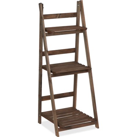 Scaffale per fiori pieghevole in legno marrone scuro 51,5 x 41 x 24 cm pratico moderno atmosfera accogliente 130006934