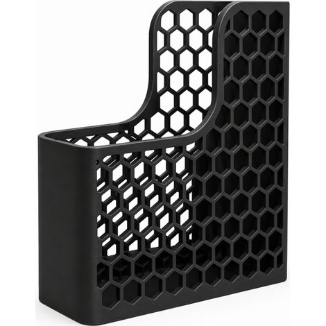 Organizador de documentos A4 hexagonal negro calado para uso de oficina. (1/3)
