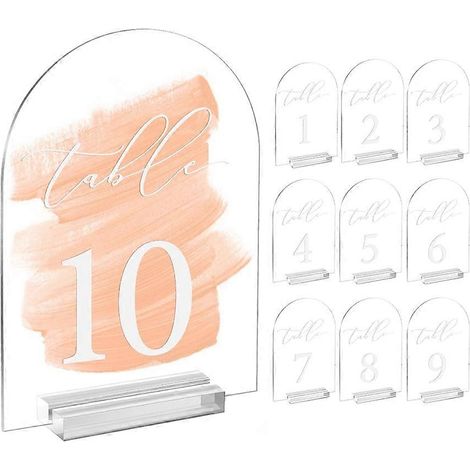 Numéros de table transparents en forme d'arche pour mariage (1/5)