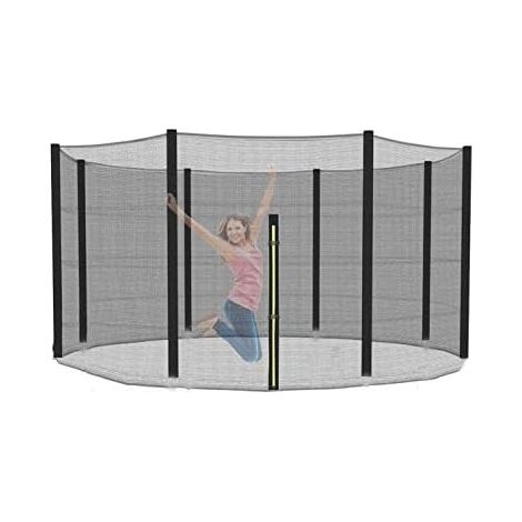 Net de remplacement net sécurité pour trampoline Ø 244 305 366 427 cm, réseau du jardin 6/8 tiges, externe net, pièce rechange résistant à la déchirure Noir CM（8FT）6 stangen