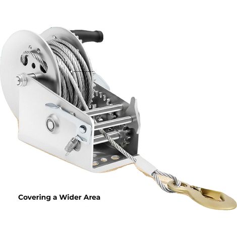 Treuil Manuel, Capacité de Traction de 3500 lbs, Construction en Acier Durable, Rapport de Transmission 4:1 / 8:1, Longueur de Câble en Acier 10 m (1/5)