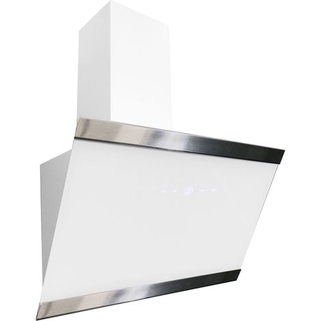 respekta Hotte aspirante oblique Hotte murale sans tête verre 60 cm blanc (1/4)