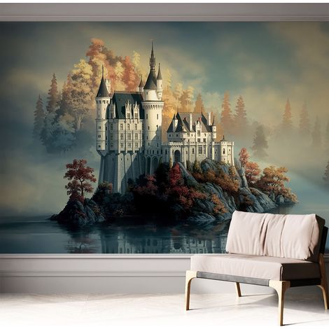 Papier peint autocollant avec imprimé pour décoration intérieure pour rénovation a motif Château de conte de fées 312x219 cm (1/5)