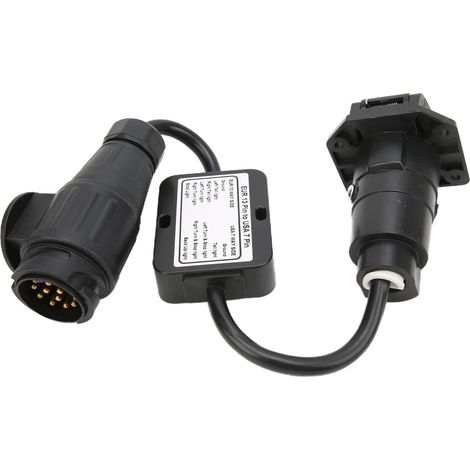Connecteur électrique remorque 13 broches européen vers prise américaine 7 voies ronde, convertisseur feux, adaptateur robuste (1/5)