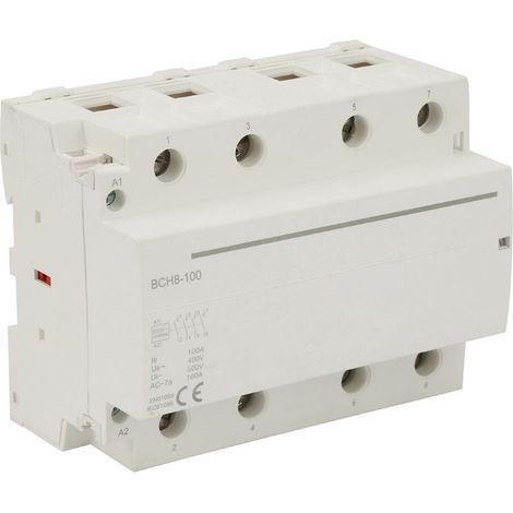 Contacteur secteur domestique sur rail DIN 4P 4NC 100A 50/60HZ à faible consommation (AC230V) (1/5)