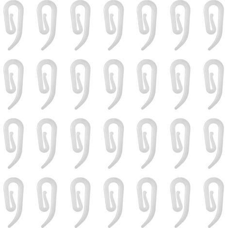 100pcs Crochets en Plastique Blanc pour Rideaux - Rail, Fenêtre, Porte et Douche