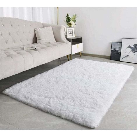 Modern, flauschige Wohnzimmerteppiche, geeignet für Kinderzimmer, Wohnaccessories, Schlafzimmer, Inneneinrichtung, ultraweicher Teppich (white, 80 x 120 cm) (1/4)