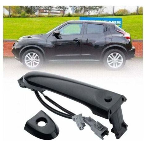 BUNTHAUS (Noir) Poignée de porte extérieure côté conducteur avant droit , XU,compatible avec Nissan F15 2010-2022 80644-1FA5A 80644-3WC2A 80640-3WC2A (1/4)