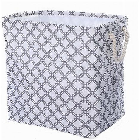 Cleafe - Cesto Contenitore Portabiancheria Bucato Manici Tessuto Grigio 47x33x42.5cm 79210 - (1/2)