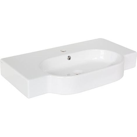 Vasque AREA lxhxp: 810x110x450 mm 1 trou robinet céramique blanc (1/3)