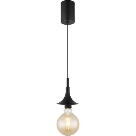 Pendelleuchte Hängeleuchte Wohnzimmerlampe Höhenverstellbar Schwarz H 125 cm (1/5)